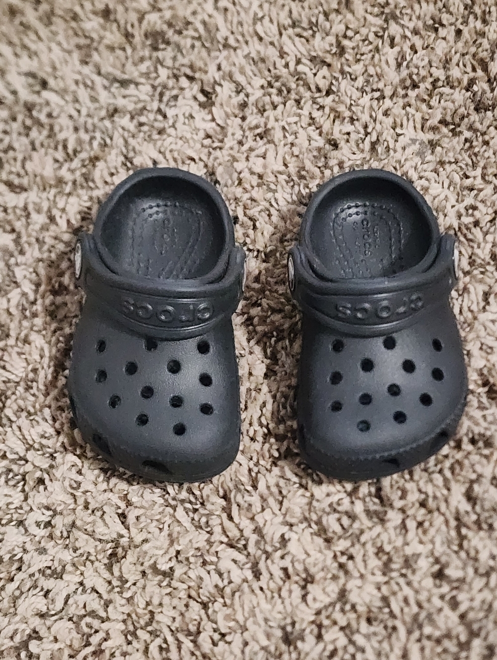 Crocs Classic Baby Infant Size C4 Black Comfort Easy Slip On Summer Shoe - Picture 3 of 7